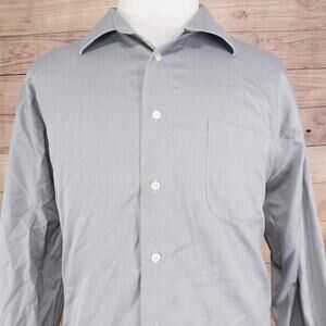 Joseph Abboud Shirt Mens 18.5 34/35 Gray Non Iron Classic Fit Dress Long Sleeve